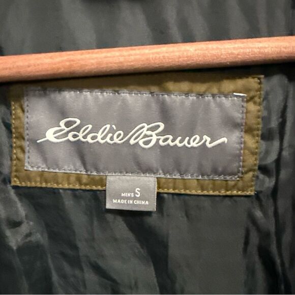 Eddie Bauer Men's EB650 Duck Down Puffer Jacket Size S Brown Full Zip Pockets - Picture 4 of 9